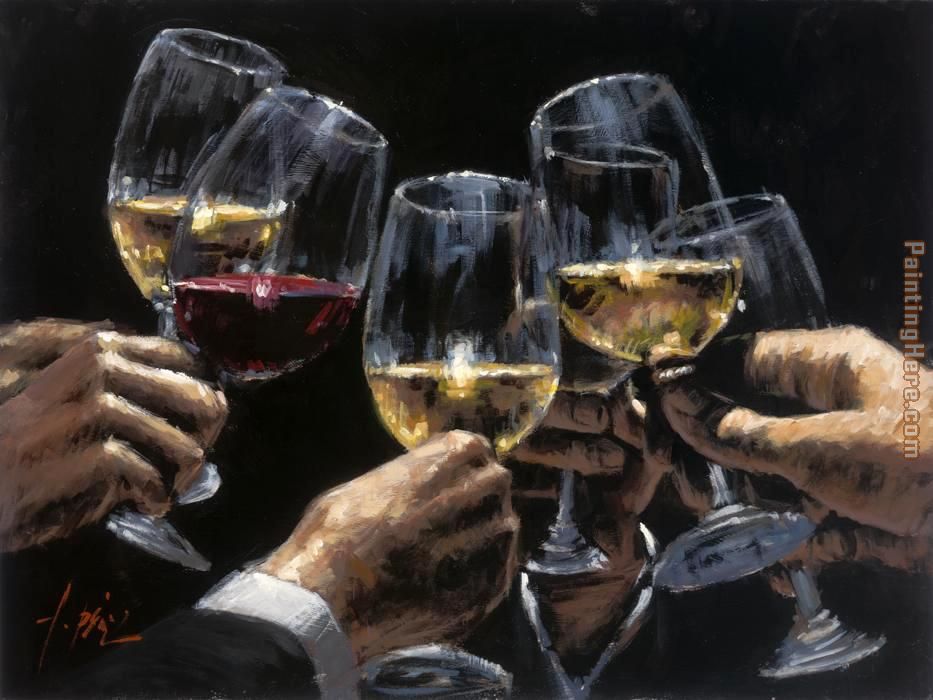 White Red painting - Fabian Perez White Red art painting